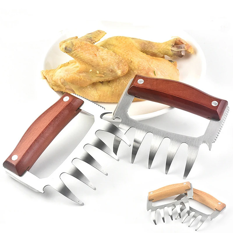 Meat Fork Shredder Claws Stainless Steel Bbq Pulled Pork Meat Clamp Handing Carving Food Grill Accessories Barbecue Tool BBQ Hot