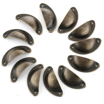 

Cabinet 20 Cupboard PCS Retro Door Vintage Furniture Drawer Pull Handles and Knobs Shell Shape with Screws Bronze 8 * 3 * 2 cm