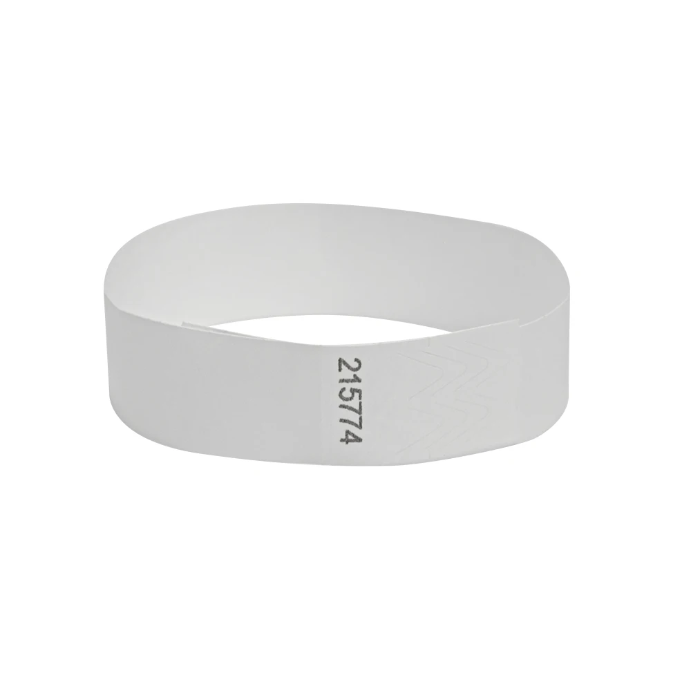 Solid NEW White Color 3/4 inch Tyvek Wristbands with Series Numbers, ID Wristbands for Party Events, 500 Pieces