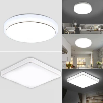 

LED Round/Square Panels Ceiling Light Lamp Downlight Home Bedroom Living Room 18/24/36/48W White/Warm light Flying