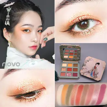 

Novo 9 Color Chinese Style Eyeshadow Palette Diamond Glitter Metallic Nude Eye Make Up Pigmented Makeup Cosmetics New T0905