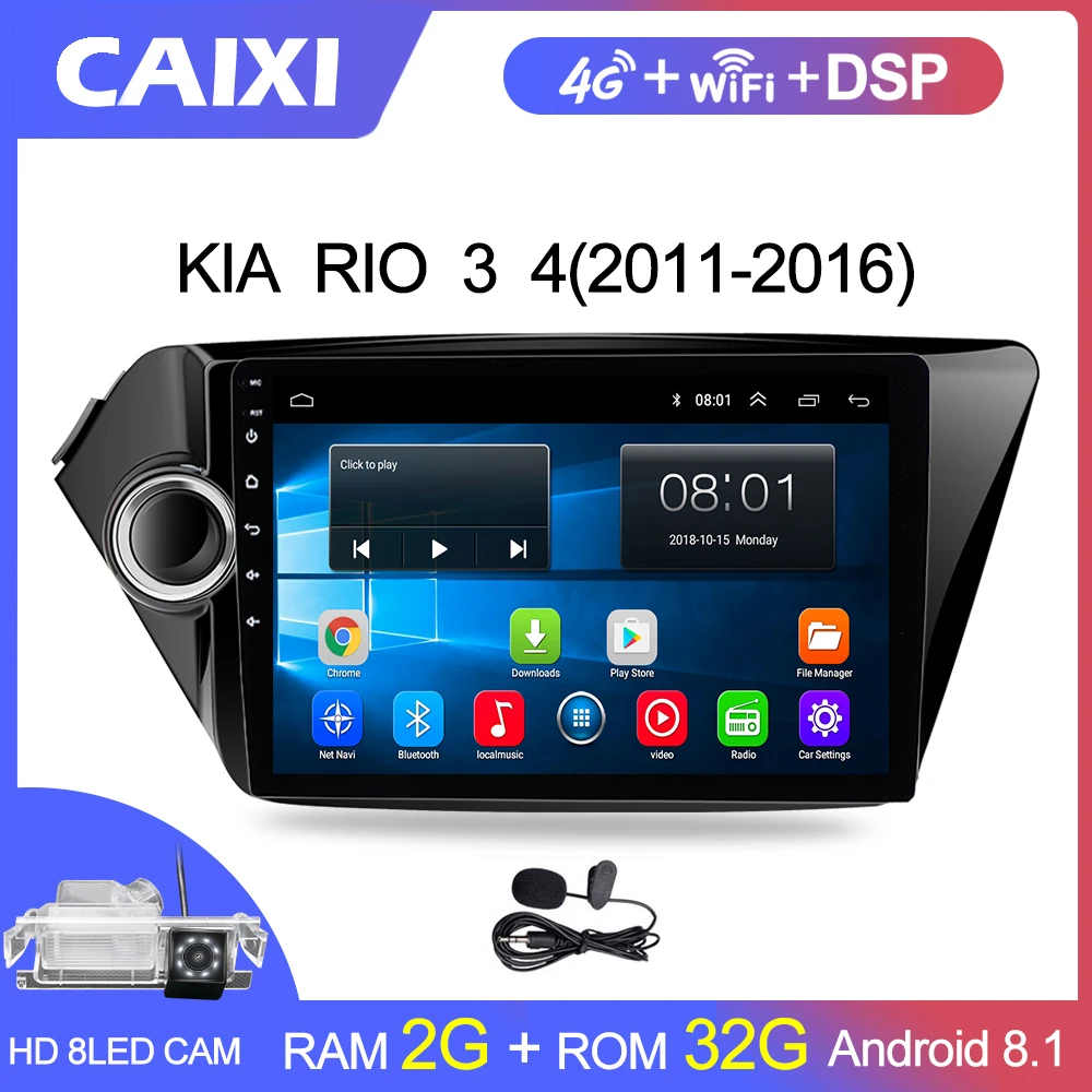 Cena 9 Android 8.1 2din samochód radio odtwarzacz multimedialny dla Kia RIO 3 4 2010 2011 2012 2013 2014 2015 2016 2017 gps samochód z nawigacją dvd