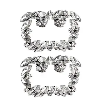 

2pcs Shoe Clip Shoes Decoration High Heel Clips Rhinestone Glitter Alloy Glow Luxury Fashion Party Women Supplies DIY