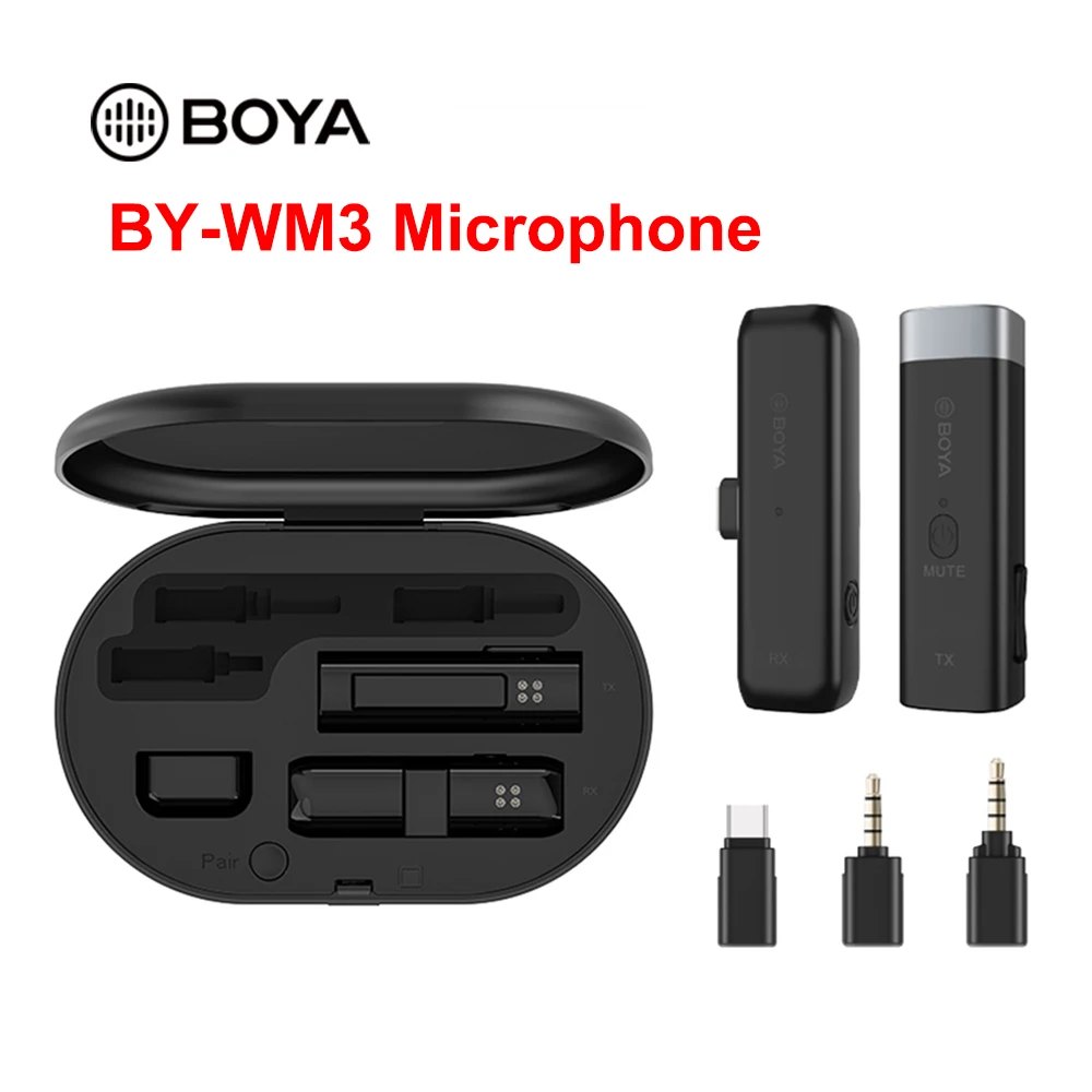 Boya Bywm3 Wireless Microphone 2.4g Mini Lavalier Mic Interview Mic