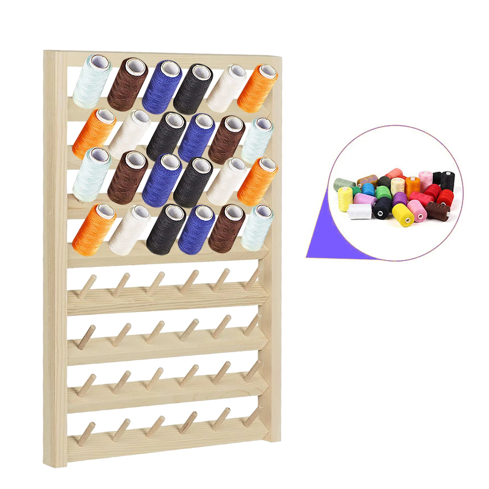 48/54 Spool Sewing Thread Holder Rack Wood Sewing Thread Stand Organizer  Embroidery Storage Rack Holder Bracket Elegance - Diy Apparel & Needlework  Storage - AliExpress