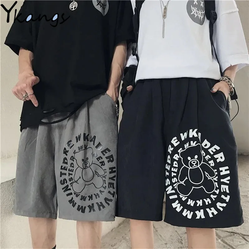 

Harajuku Cartoon Gothic Hip Hop Sports Shorts Female Summer Baggy Korean Fashion Streetwear Fitness Women Bicycles Capri Short