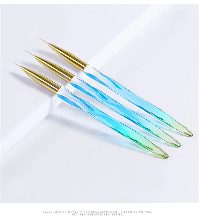 Профессиональные маникюрные щетки для маникюрного дизайна, 3 шт., набор для нанесения цветов, раскрашивания, дизайна, градиентного цвета, акриловая кисть для ногтей, для гелевого лака