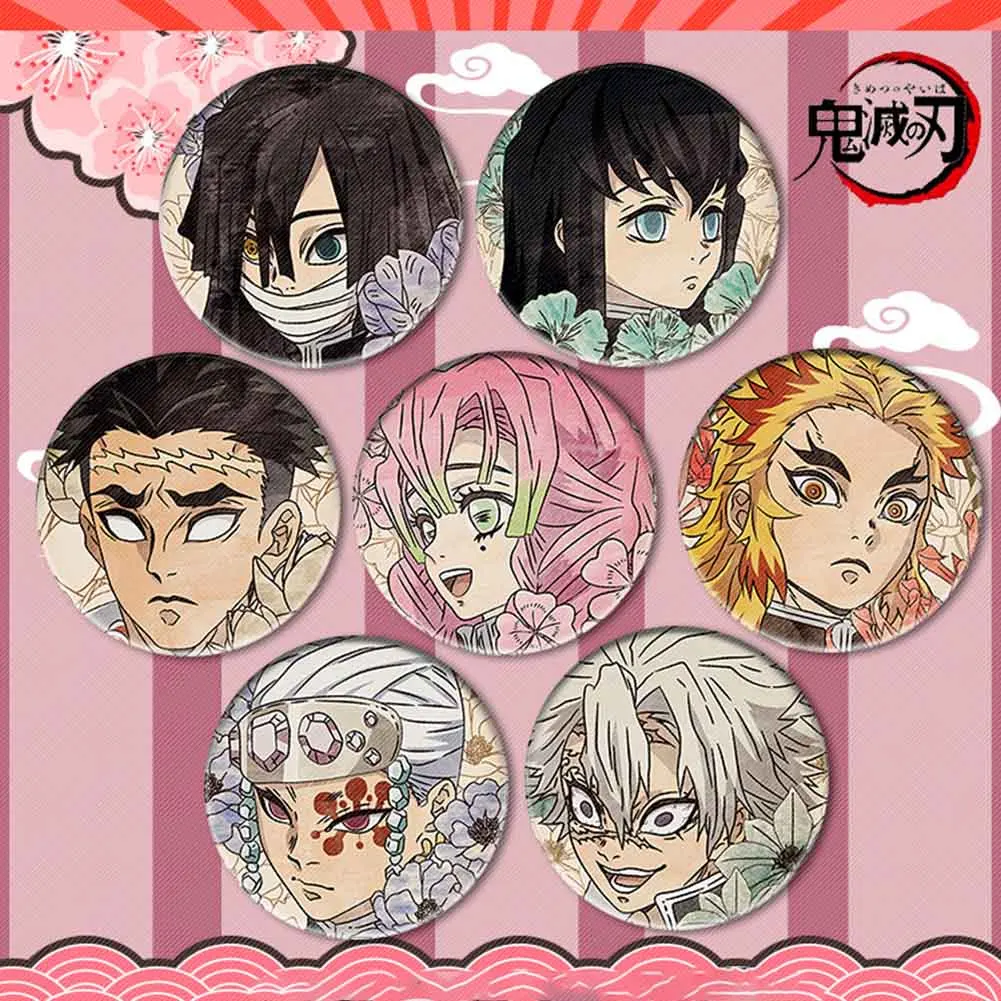 Anime Demon Slayer Tanjirou Nezuko Cosplay Metal Badge Brooch Pin Bedge Pendant