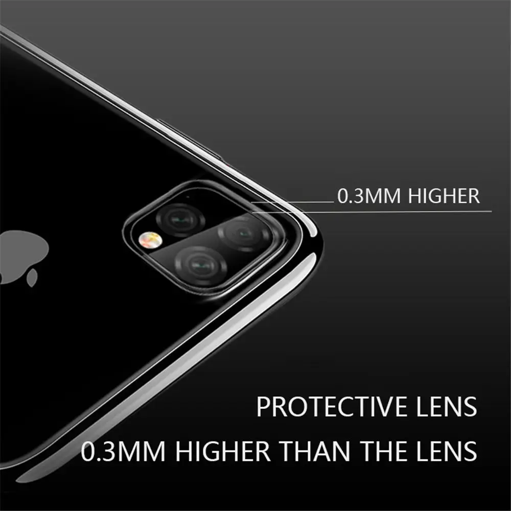 Lovebay прозрачный корпус телефона с гальваническим покрытием для iPhone 11 Pro X XR XS Max 7 8 6 6S Plus сплошной цвет Мягкий ТПУ силиконовый чехол