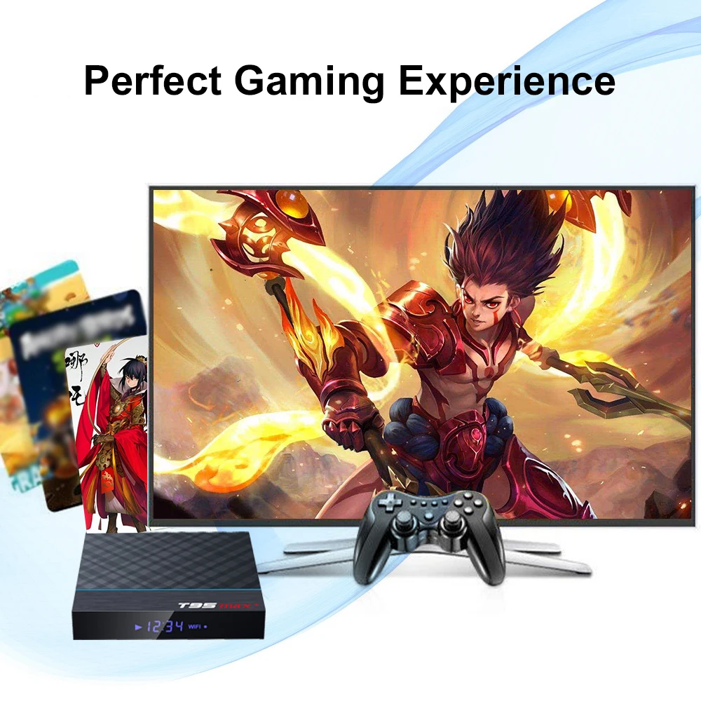 T95 MAX Plus Android tv Box Android 9,0 S905X3 64 Bit 2,4G/5G двухдиапазонный WiFi UHD 8K VP9 H.265 4GB 32 GB/64 GB с пультом дистанционного управления