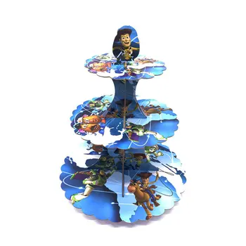 

1Set Toy Story Cartoon 3-Tier Cake Stand Supplies For Kids Birthday Party Decoration Family Party Cupcake Stand Hold 24 Cupcakes