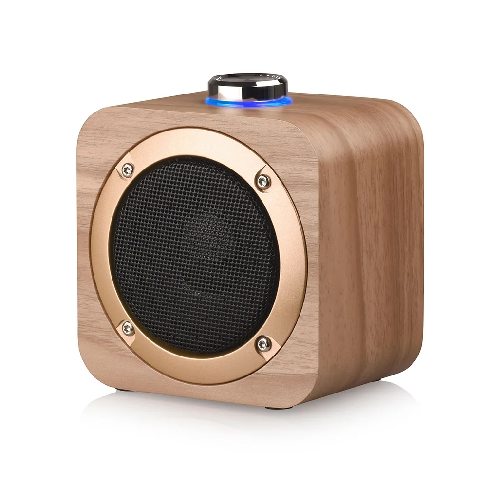 Q1B портативный динамик 5 Вт Bluetooth 4,2 динамик 3D стерео объемный сабвуфер аудио плеер деревянный динамик s 1200 мАч мощный Рог