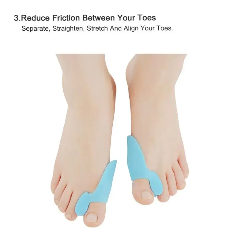 Silicone Toe Separator Corrector Orthotics Straightener Foot Hallux Protector G6KE