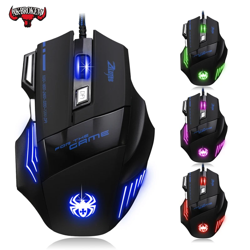 

7200 DPI Wired Gaming Mouse 7 Button LED Optical USB Computer Mouse Gamer Mice Game Mouse For PC laptop