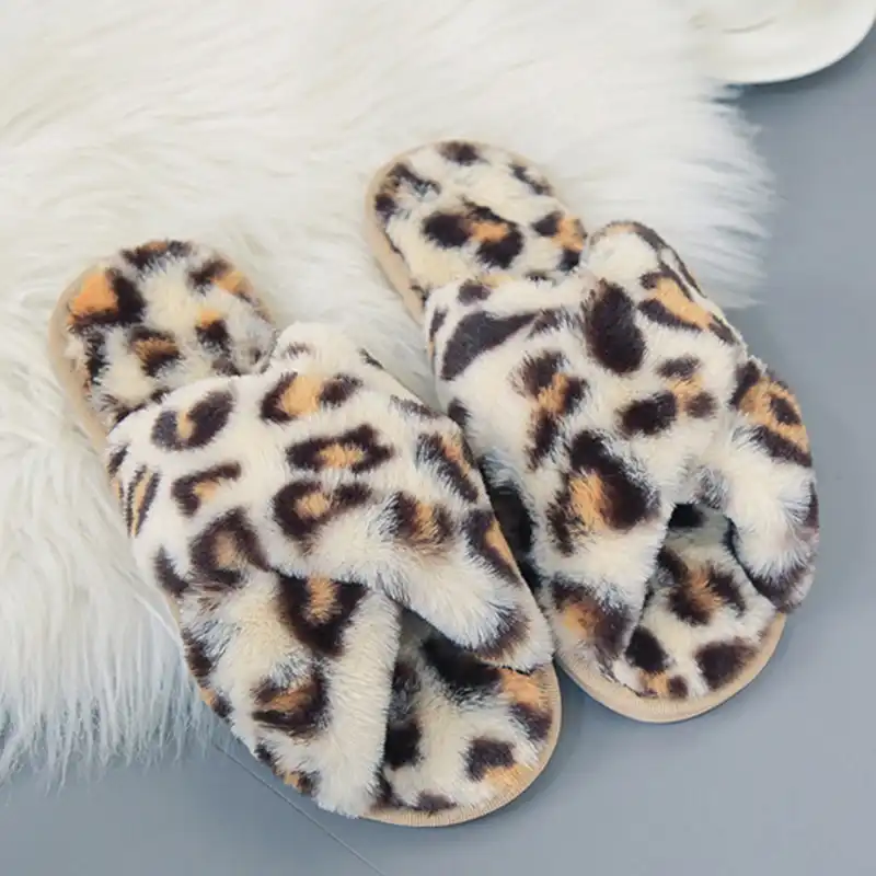 leopard house shoes