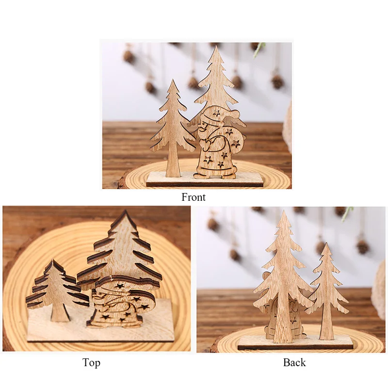 Рождественское украшение Санта Снеговик Олень Рождественская елка деревянные украшения DIY Новогоднее украшение Рождественские украшения для дома
