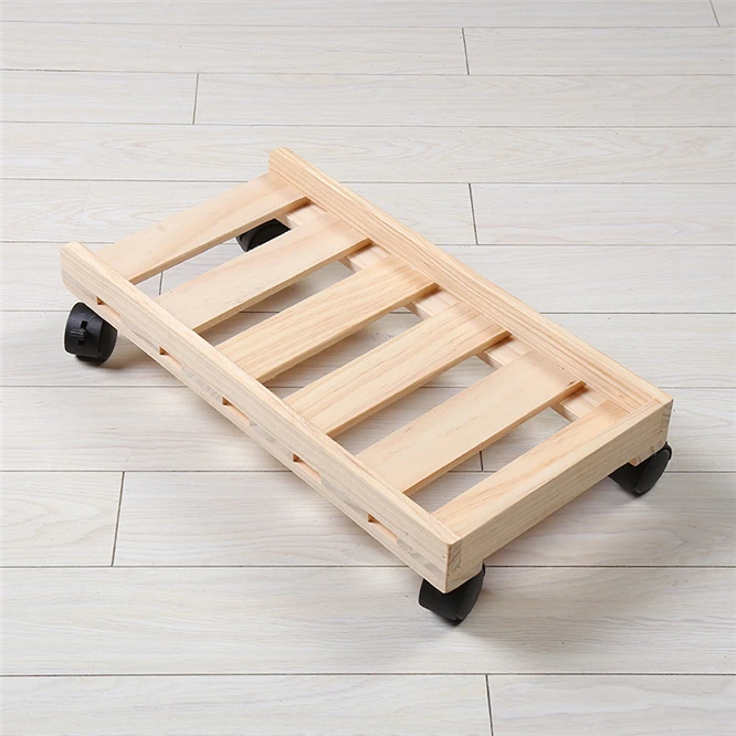 High-quality Heat dissipation Soild Wood Computer CPU Stand with Wheels for Computer Cases PC Towers CPU Holder Home decoration 