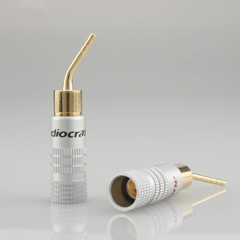 8개 Audiocrast B840G 2mm 핀 스피커 바나나 플러그 어댑터 와이어 골드 도금 새 제품