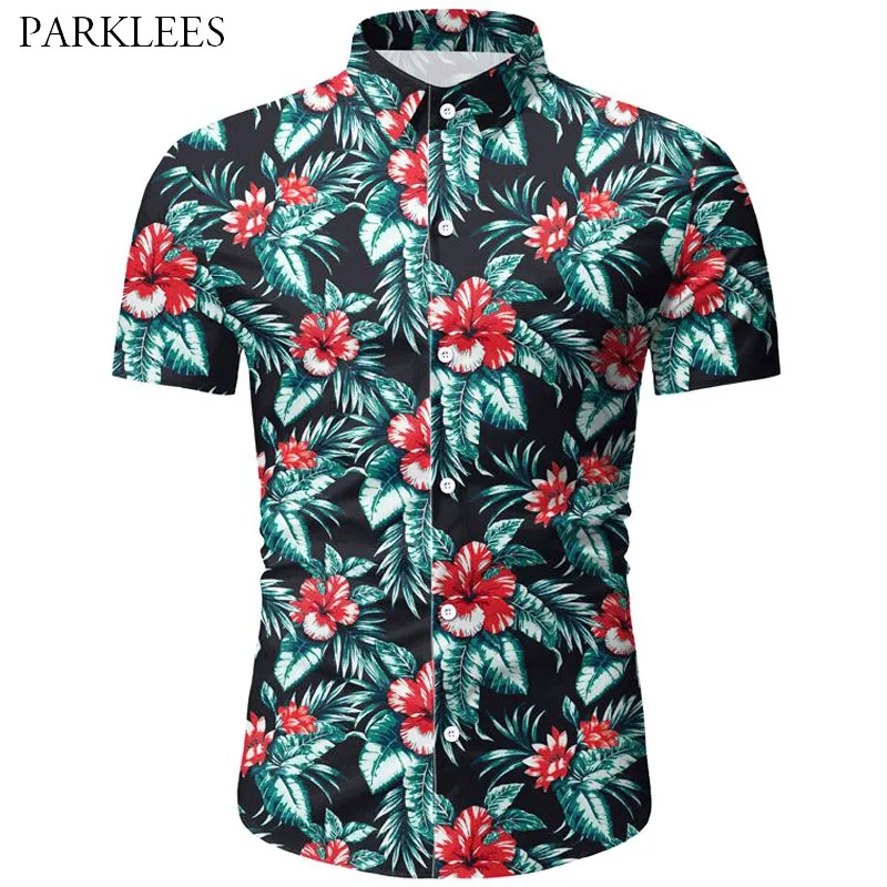 

Floral Printed Mens Beach Hawaiian Summer Shirt 2020 Casual Holiday Vacation Aloha Short Sleeve Shirts for Men Camisas Hombre