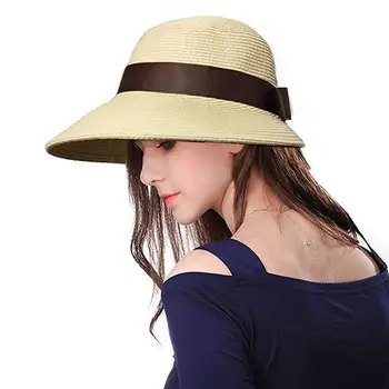 

Summer Beach Hat Floppy Hats Female Casual Panama Hat Large Brim Hat Brim Bowknot Straw Cap Girls Sun Hat Holidays Beacn Bikini4