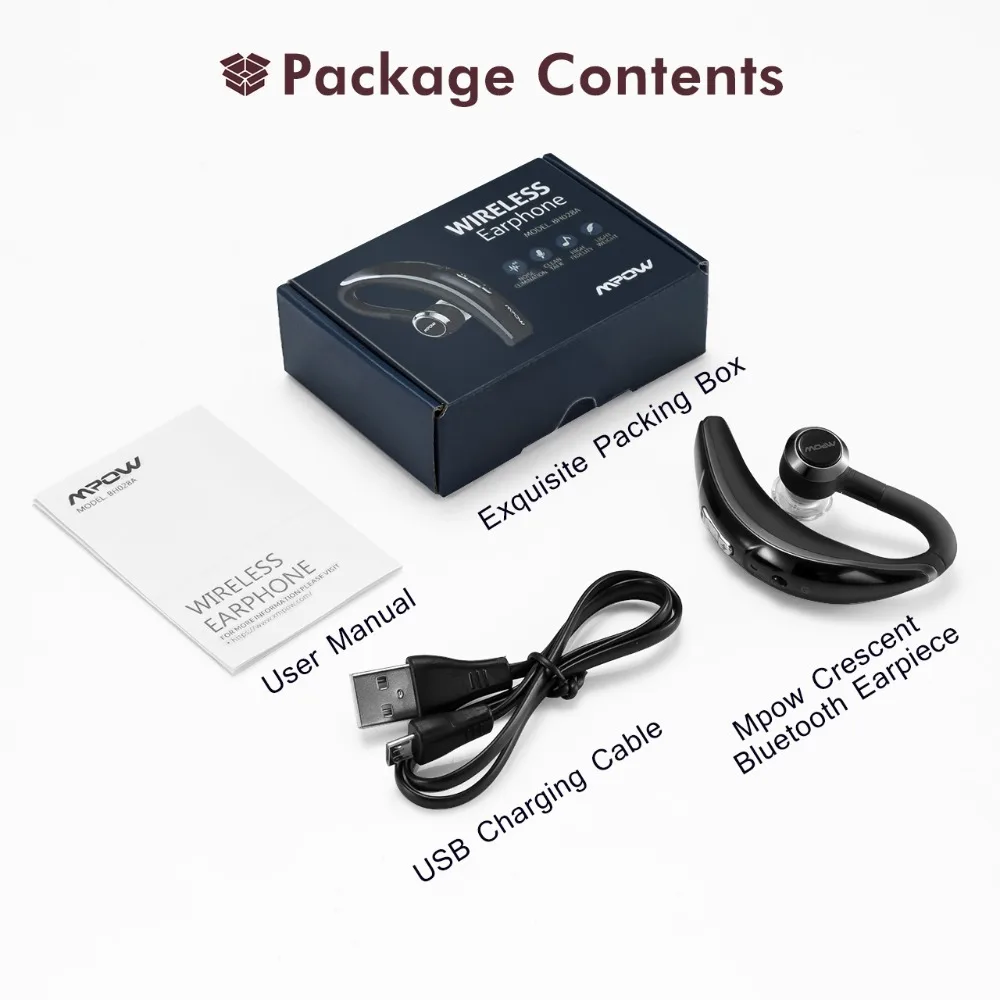 Mpow 028A Bluetooth 4.1 Headphone Handsfree Wireless Earphone With Clear Voice Capture Microphone Handy Business Wireless Earbud (7)