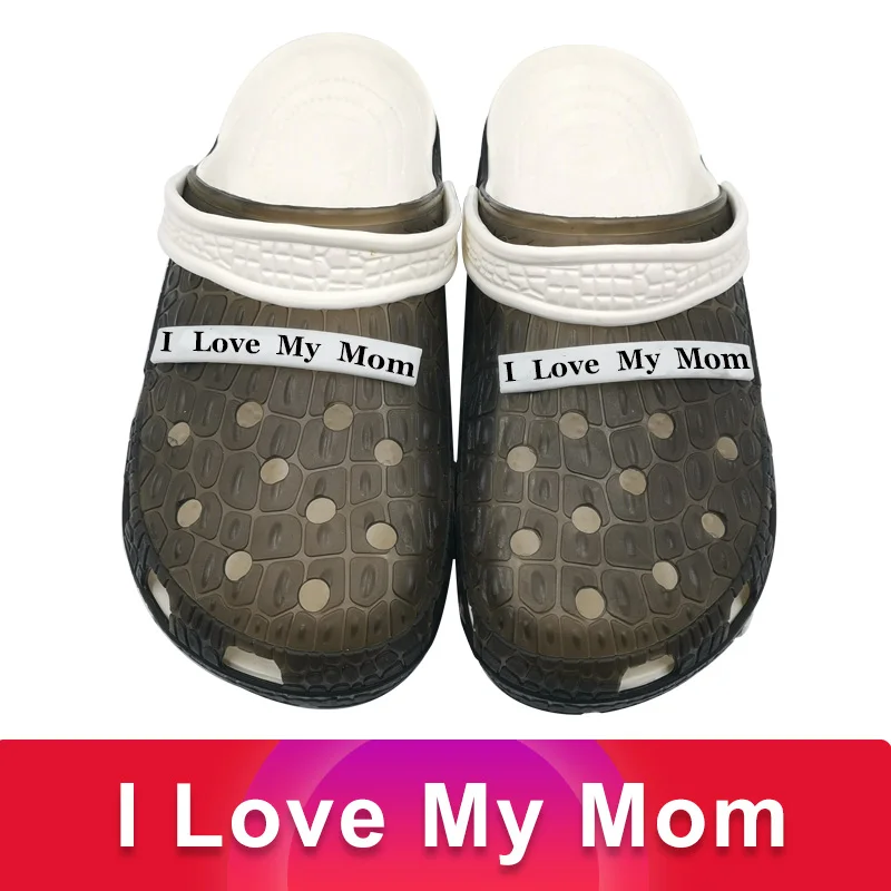 Массажные тапочки с надписью «I LOVE MY MOM»; Сабо; домашняя обувь; мягкая мужская повседневная обувь из ЭВА; Sapato Masculino Zapatos De Hombre; capcie Osasuna loffen