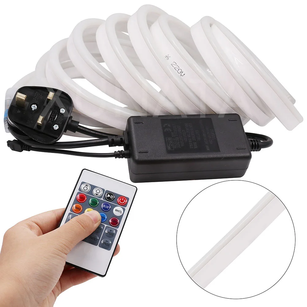 RGB неоновый свет AC220V 2835 Felxible Светодиодная лента Водонепроницаемая 120