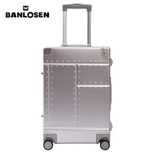 Banlosen полностью алюминиевый чемодан для переноски с замками TSA металлический жесткий чехол Спиннер чемодан(новое поступление, 20 дюймов
