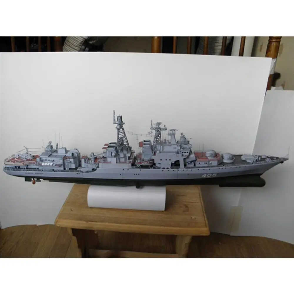 1:200 Admiral Levchenko Antisubmarine Ship DIY 3D Paper Card Model Building Set Construction Toys Educational Toy Military Model 3d Paper Model Military Ship Model