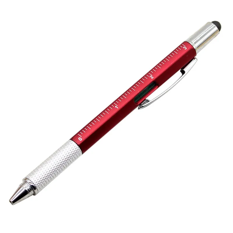 Горячая 6 в 1 Многофункциональный инструмент отвертка шариковая ручка сенсорный экран сенсорный емкостный телефон почерк шариковая ручка инструмент ручка - Цвет: Красный
