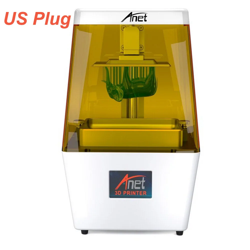 US Plug Anet N4 Высокоточный 3d принтер комплект ЖК-экран слайсер светильник-отверждение Impresora Настольный светильник полимеризация Смолы 3d принтер - Цвет: US Plug
