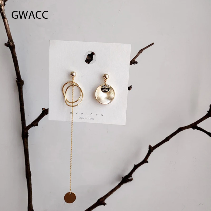 

INKDEW 2019 NEW Design Long Asymmetrical Tassel Earrings For Women Girls Super Fairy Metal Round Earrings Fashion Jewelry boho