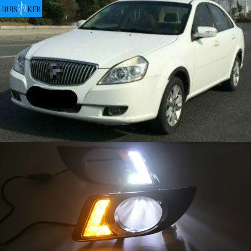 

2 шт. светодиодный DRL Противотуманные Фары Светильник для Buick Excelle 2008-2012 с передняя противотуманная фара Дневной светильник