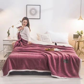 

Blankets for Beds home solid Color fluffy bedspread blankets and throws modern style Thickness soft Blanket On the Bed hot sale