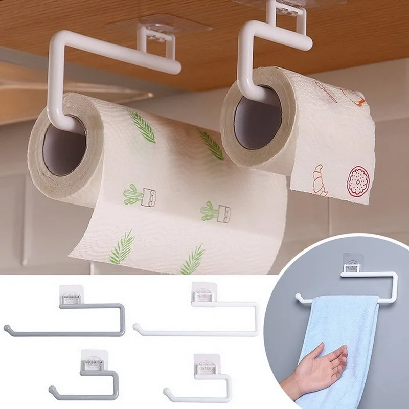 Toilet Paper Rack Holder For Towel Papers Kitchen Towel Holder Rolls of Kitchen Paper Bathroom Bar Cabinet Rag Hanger