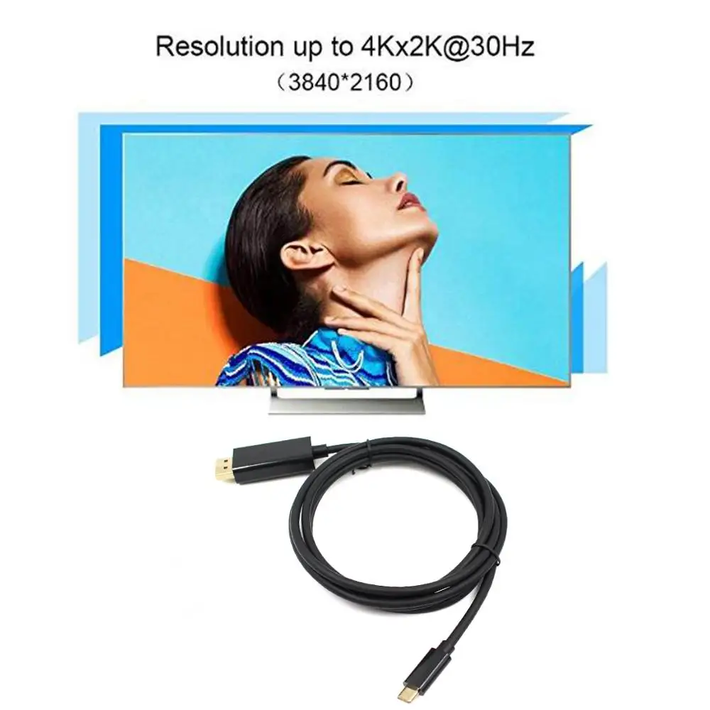 1 8 M 4K USB C к DisplayPort Кабель 3 Тип DP Thunderbolt адаптер для samsung Galaxy S9/S8 huawei mate 10 Pro DP|Кабели VGA|