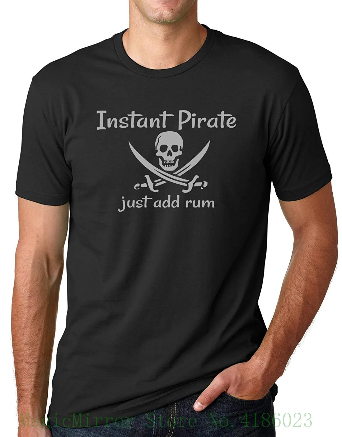 Новая модная мужская футболка Think Out Loud Apparel Instant Pirate Just Add Rum Funny Drinking | Мужская