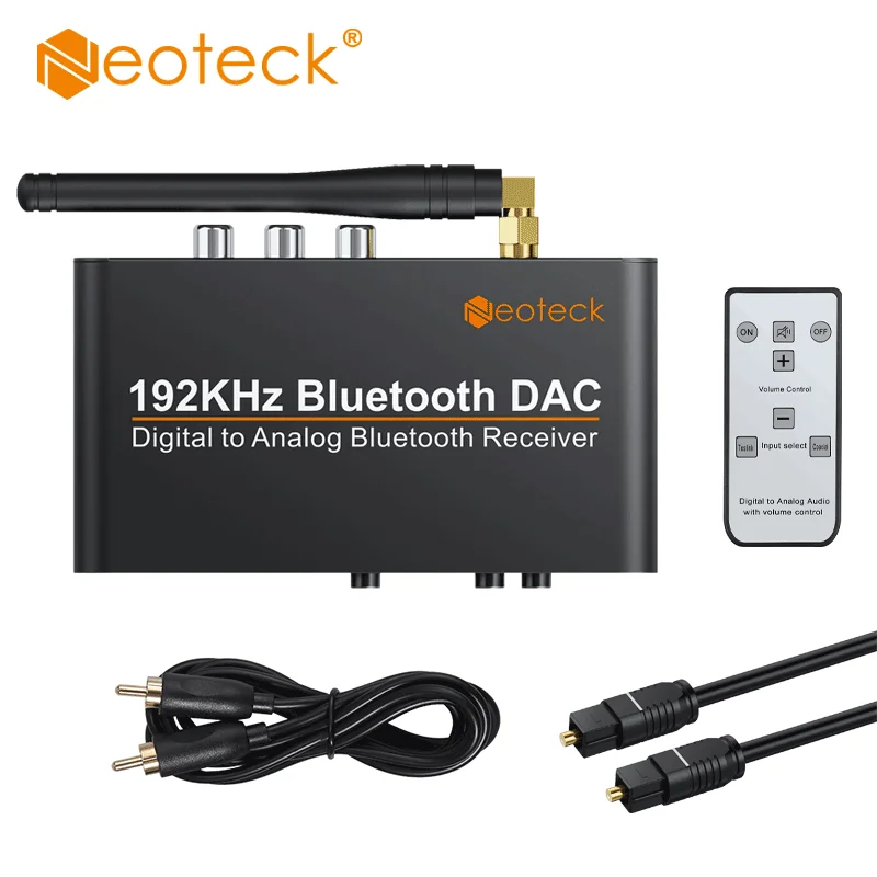 

Neoteck 192Khz Bluetooth DAC with Remote Control Built-in Bluetooth V5.0 Receiver Support APT-X AAC SBC DAC Converter