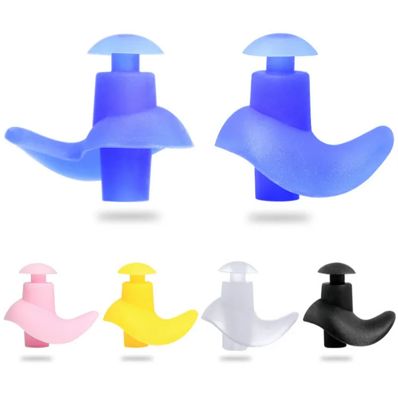 Tapones de natación para oídos impermeables de silicona, protectores para los oídos, reducción de ruido, orejeras protectoras, cómodos para Estudio de Sueño, 1 par