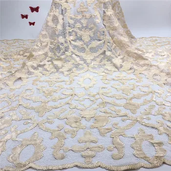 

Madison Champange lace hard tulle net embroidery fabric design with dress design african lace stretch fabric