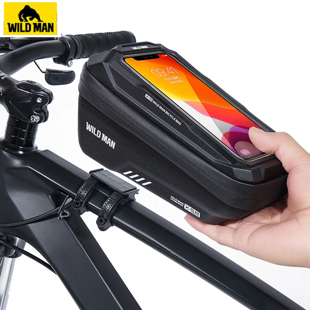 Wilde Man Fietstas 1.8L Frame Voor Tube Fietsen Tas Telefoon Case Houder 7 Inch Touchscreen Accessoires|Fietstassen| - AliExpress