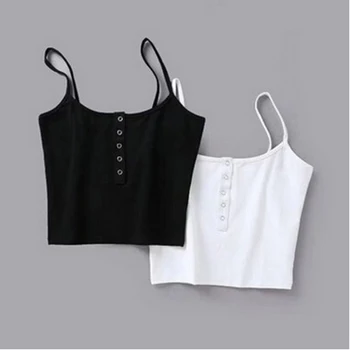 

Summer 2019 Women Strap Crop Top Women Sexy Backless Leakage Navel Solid Camisole Sexy Tank Top Tube Top Breathable Crop tops