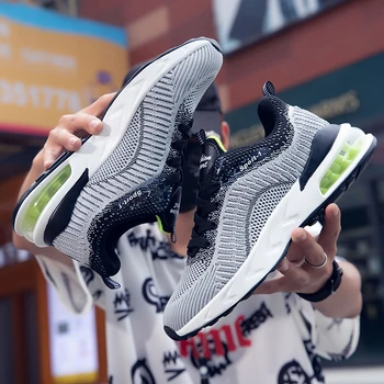 

Black Red Sneakers Man Thick Sole Athletic Air Cushion Shoes Trainer Cushioning Fitness Sport Adult Causal Gym Walking Shoes