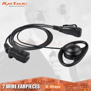

D Shape Earpiece Earphone with Noise Cancelling Mic, Soft Rubber loop, Durable PU wires for Two Way Radio TPH700, free shipping