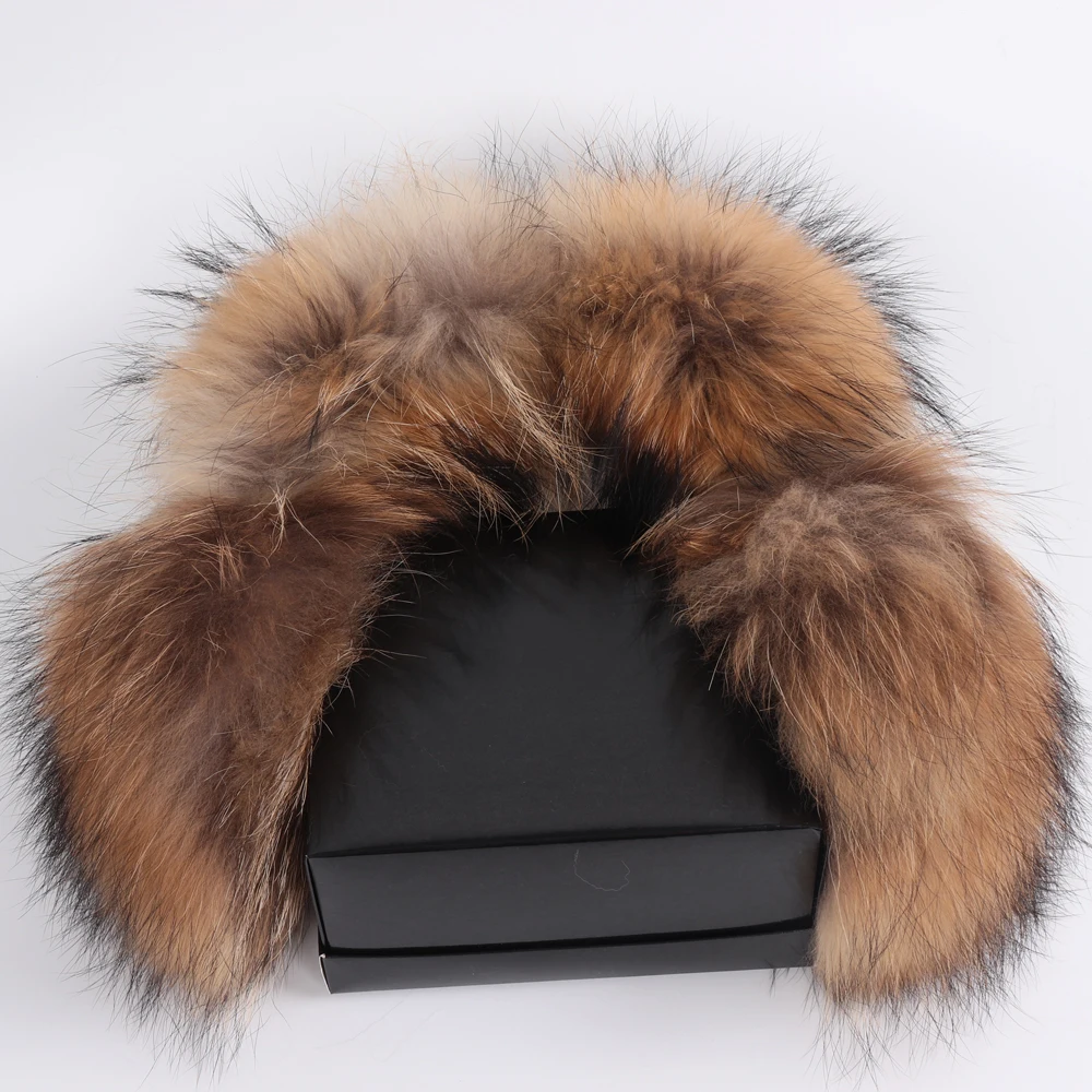 New Fashion Women Natural Real Fox Fur Earmuffs Plush Winter Warm Big Fox Fur Ear Muffs Girls Luxury Earmuff