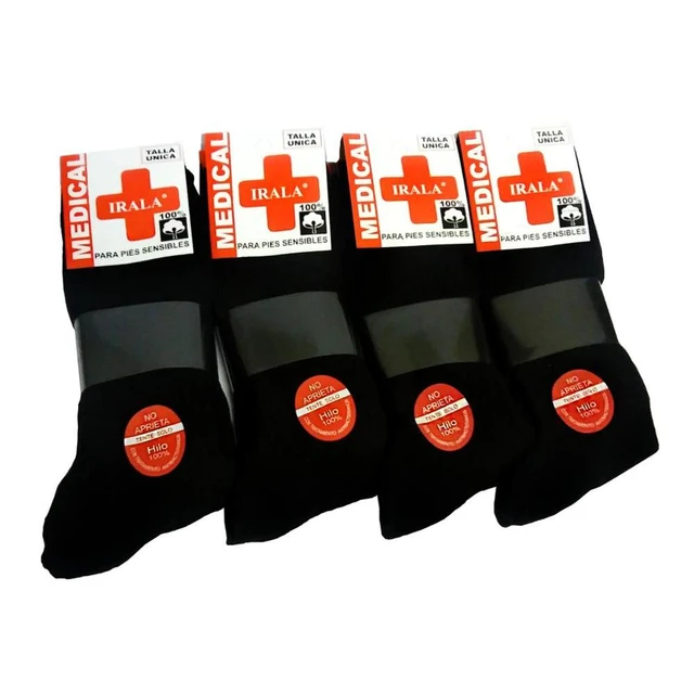 Medical 6 + 6 = 12 - Pack Negro - Calcetines Hombre Alto 100 % Algodón No  Aprietan Lava en Máquina Liso Suave Talla 43 - 46 - AliExpress