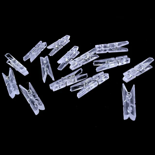 35 Mm -Es Mini Tavaszi Tiszta Átlátszó Klipek Ruhák Fotópapír Pin Ruhacsipesz Kézműves Party Otthoni Dekoráció - Image 3