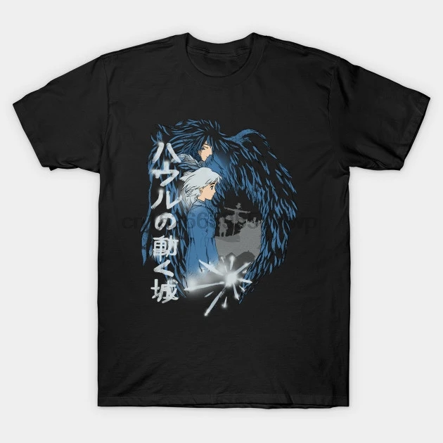 

Printed Men T Shirt A Hearts Love Howls Moving Castle Howls Moving Castle Women T Shirt Harajuku Funny Rick Tee Shirts