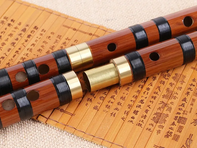 Flûte Chinoise Dizi En Bambou Noir - Clé De C - Avec Membrane, Colle Et Protection - Instrument Traditionnel Complet Pour Débutants Et Musiciens