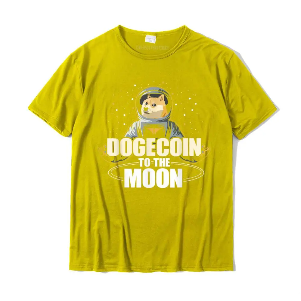 Group Crewneck Top T-shirts Autumn Tops Tees Short Sleeve 2021 New 100% Cotton Custom Sweatshirts Normal Men Top Quality Dogecoin To The Moon Funny Crypto Cryptocurrency T-Shirt__MZ16783 yellow